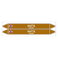 Značení potrubí, nafta,2 ks, 450 × 52 mm